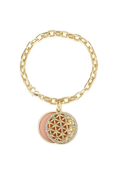 Lulu & Jane Modeschmuck Kolband Kolband gelbgold Glaskristall weiß