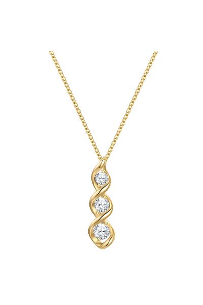 Rafaela Donata Silberhalskette Kette Mit Anhänger Sterling Silber Gelbgold Zirkonia Weiß