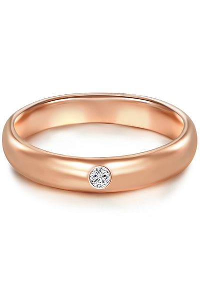 Trilani Silberring Ring Sterling Silber Roségold Zirkonia Weiß