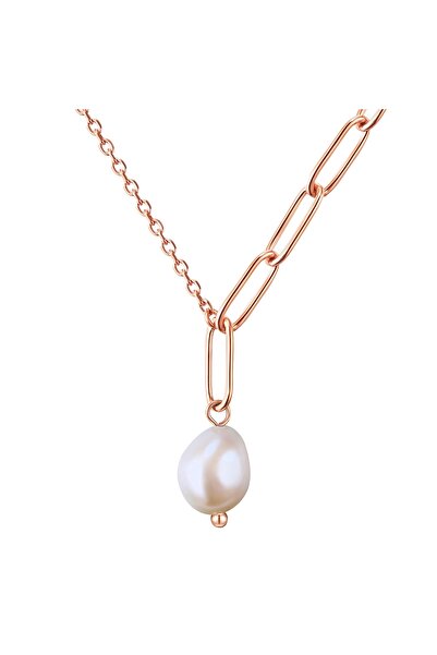 Valero Pearls Edelstahlhalskette Kette Edelstahl roségold Süßwasser-Zuchtperl...