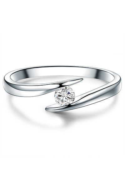 Trilani Silberring Ring Sterling Silber Topas Weiß