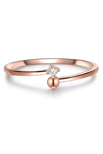 Glanzstücke München Silberring Ring Sterling Silber roségold Topas weiß