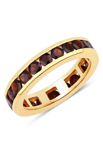 Rafaela Donata Edelsteinring Ring Sterling Silber Gelbvergoldet Granat