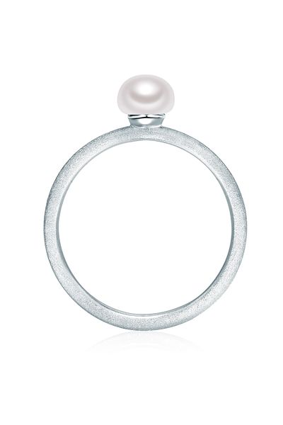 Valero Pearls Perlenring Ring Sterling Silber Süßwasser-zuchtperle Weiß