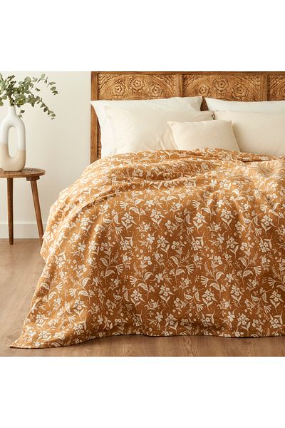 Bella Maison Heather Cotton Single Printed Pike Mustard (150X220 cm)