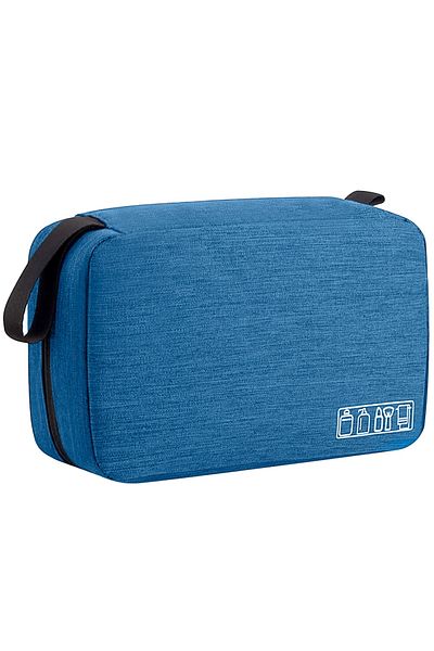 TECOS Textile travel bag for cosmetics, Tecos, 24*13*7.5 centimeters, with hanger, blue
