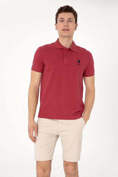 U.S. Polo Assn. Men's Slim Fit Polo Neck Cherry Basic T-Shirt 50305929-Vr223