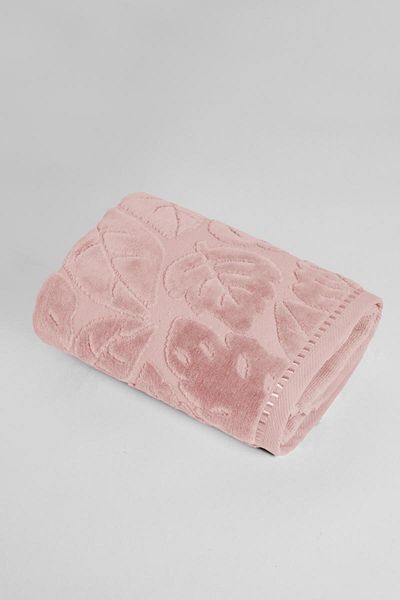 Stylish Home COTTON TOWEL, VELVET LEAF PATTERN - 70 x 140