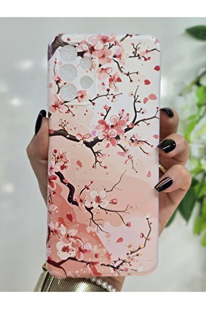 Samsung Galaxy A13 Compatible Artistic Flowers Patterned Transparent Phone Case