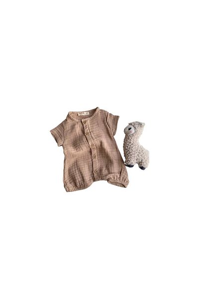 ToprikoKids Natural 100% Cotton Half Sleeve Muslin Jumpsuit