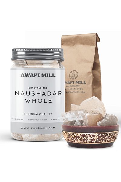 AWAFI MILL Naushadar Whole | Sal Ammoniac Crystals - Bottle of 100 gram / 3.5 Oz