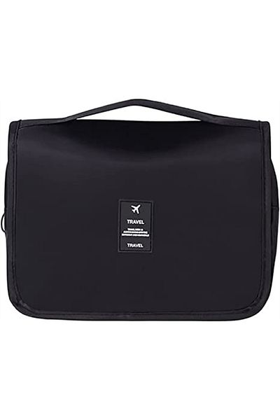TECOS Textile Travel Cosmetic Bag, , 23* 18.5* 8.5 Centimeters, With Hanger, Black
