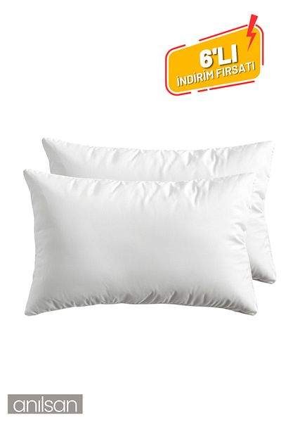 Anılsan 6-Piece White Pillowcase - 100% Cotton, 50X70 Cm, Soft and Durable