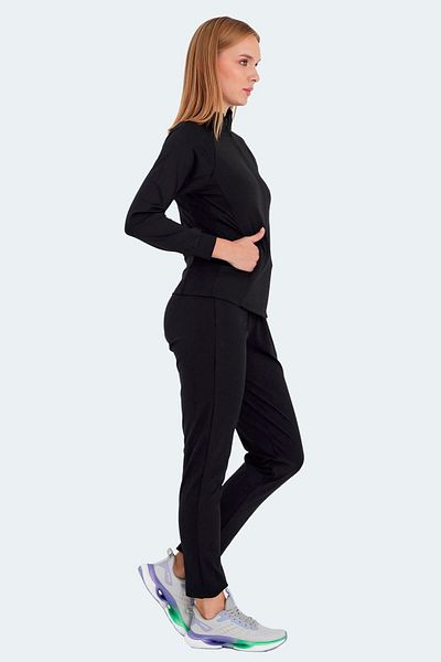 Slazenger Casual Σετ αθλητικές φόρμες με φερμουάρ Γυναικείο αθλητικό σετ μαύρο