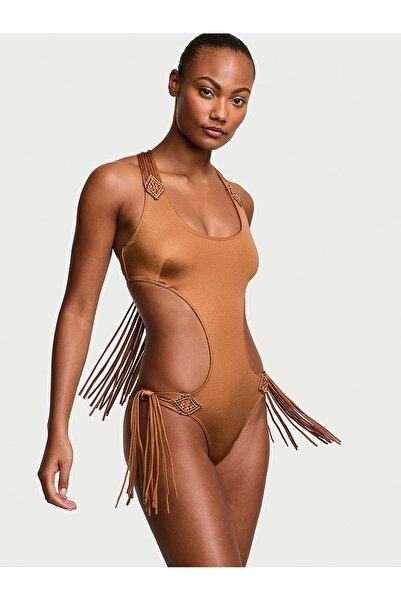 Victoria's Secret Makrome Püsküllü Monokini Tek Parça Mayo