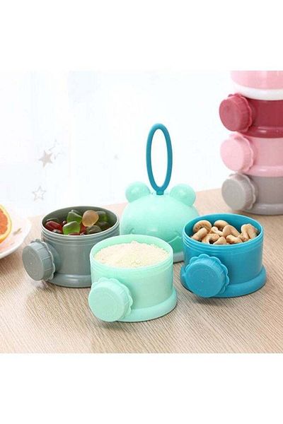 Yelajoy Baby Milk Powder Storage Box,With a Portable Handle on the Top,3 Compartments,Stackable&Disassembled