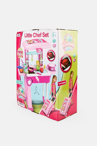 little chef 2 In 1 Kitchen Play Set With Suitcase Trolley