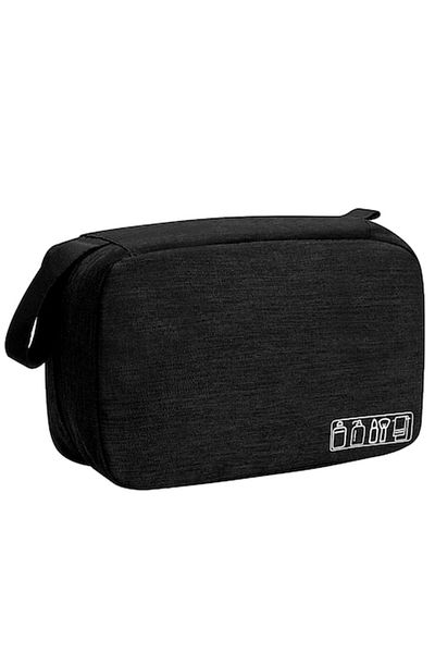 TECOS Textile Travel Bag for Cosmetics, , 24*13*7.5 Cm, ​​With Hanger, Black