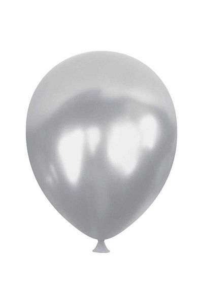ZENVİVA Metallic Balloon Silver 100 Pcs
