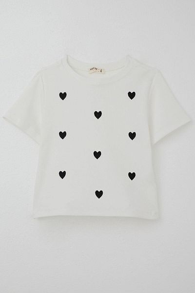 Breeze Datagridviewtextboxcolumn { Name=Brand, Index=5 } Girl's T-Shirt Heart Embroidery Detail 9-14 Years, Ecru