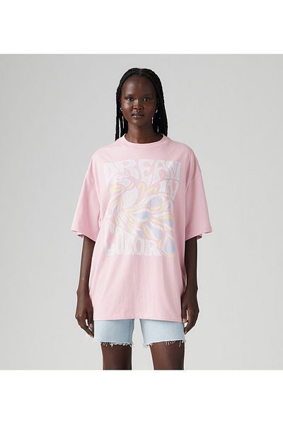 Levi's Yellow Graphic Short Stack Tee T-Shirt For Women