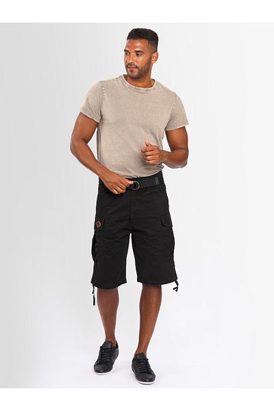 Alessandro Salvarini A. Salvarini Herren Designer Cargo Shorts Cargoshorts Kurze Hose Gürtel As133