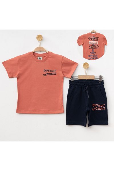 Biberon Çocuk Giyim Marcoera Difficult Shorts T-Shirt Suit 4/12