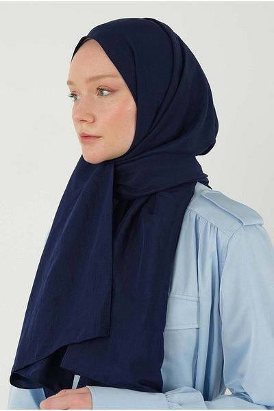 HEQA شال ناعم كراش أزرق ليلي