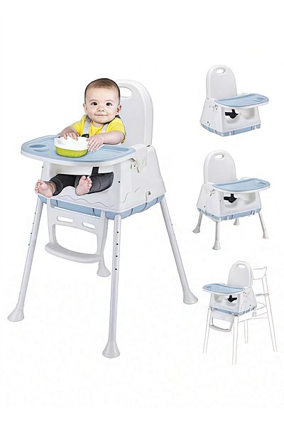 Yelajoy 4 In 1 Baby Feeding High Chair,Fold,Removable Tray with 3 Adjustable Positions,4 Height Adjustable