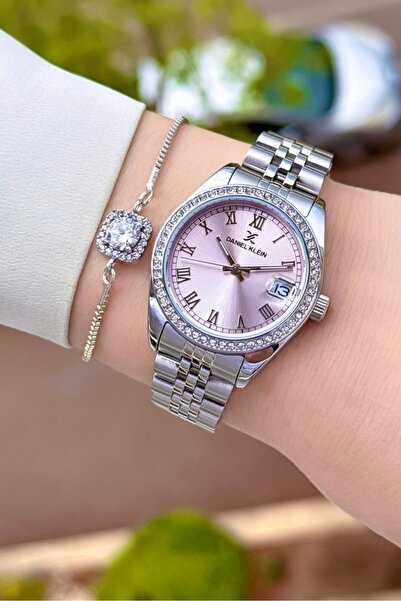 Daniel Klein Kadranı Pembe Kordonu Metalik Renk 33 Mm 2 Yıl Garantli Kadın Ko...