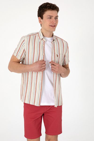 U.S. Polo Assn. Men's Red Short Sleeve Shirt 50300196-Vr030
