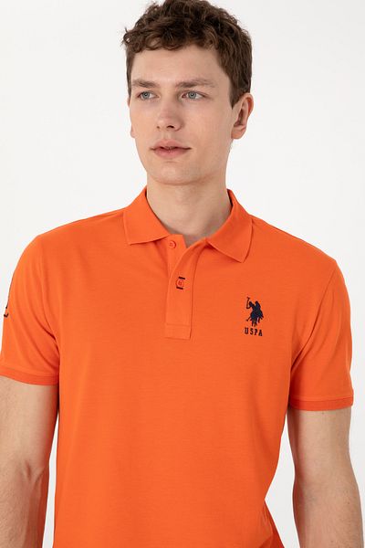 U.S. Polo Assn. Men's Slim Fit Polo Neck Pomegranate Flower Basic T-Shirt 50305929-Vr039