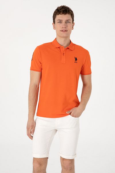U.S. Polo Assn. Men's Slim Fit Polo Neck Pomegranate Flower Basic T-Shirt 50305929-Vr039