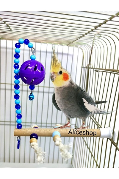 aliceshop Sultan Sevda Cennet Papağanı Muhabbet Kuşu İçin Stres İpli Zilli To...