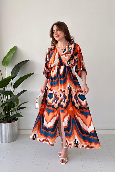 MaziButik Hare Bat Dress Orange