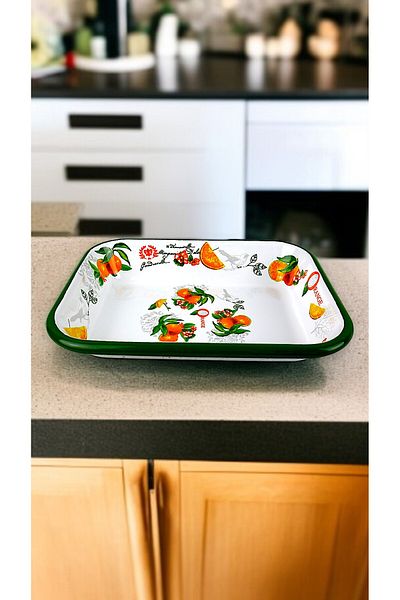 İnci Emaye No. 22 Enameled Square Plate Appetizer Breakfast Camping Picnic