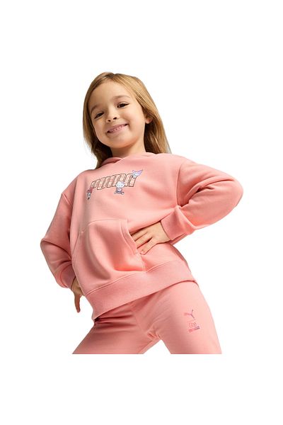 Puma Dětská mikina s kapucí Puma X Hello Kitty Friends Relaxed Hoodie Tr, růžová