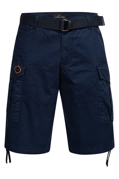 Alessandro Salvarini A. Salvarini Herren Designer Cargo Shorts Cargoshorts Kurze Hose Gürtel As133