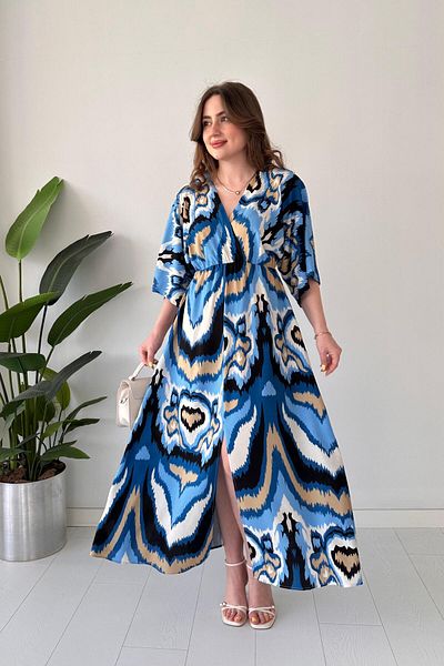 MaziButik Hare Bat Dress Blue