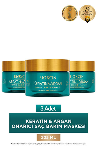 Bioxcin Keratin & Argan Onarıcı Bakım Maskesi 225 Ml 3 Adet