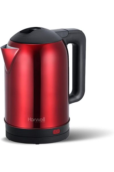 HARWELL Electric Kettle, 2L Stainless Steel, 1500W, 360° Swivel Base, Red,HK1003
