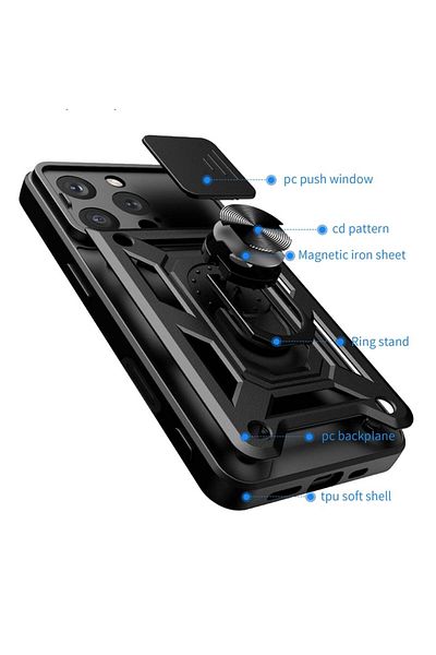 SKYDDAR INNOVATION Husa pentru iPhone 16 Pro, SKYDDAR INNOVATION, CamShield, Blue, set de autocolante