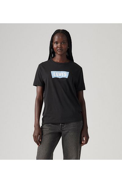 Levi's Black Graphic Iconic Tee T-Shirt For Women