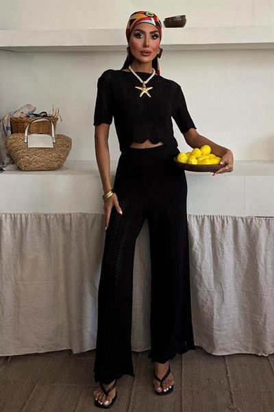 modaserdem Knitwear Blouse Trousers Double Set 10084-025