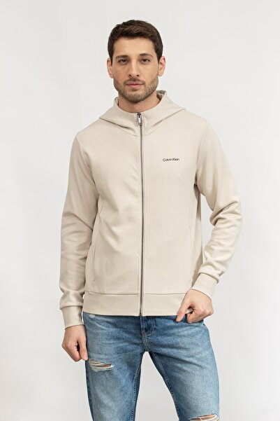 Calvin Klein Erkek Fermuarlı Sweatshirt Gri