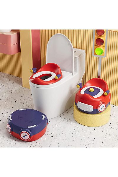 Yelajoy 3 in 1 Kids Potty Training Seat,with Anti-Slip Step Stool & Seat' Cover,for Boys & Girls,Red