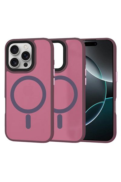 SKYDDAR INNOVATION Case For Iphone 16 Pro, Halofrost Magsafe, Antisoc, Sticker Set, Bordeaux