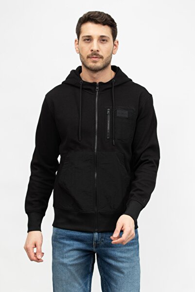 Calvin Klein Bărbați Black Calvin Klein Mix Full Zip Throug Sweatshirt BEH CK...