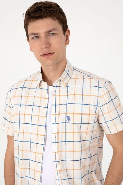 U.S. Polo Assn. Men's Mustard Short Sleeve Shirt 50300214-Vr072