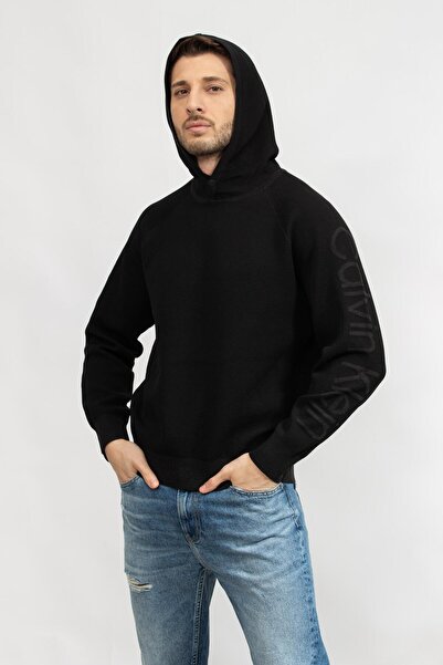 Calvin Klein Erkek Siyah Sweatshirt - Şık Pullover Tasarım